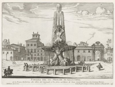 Fontana del Tritone auf der Piazza Barberini in Rom von Giovanni Battista Falda