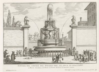 Brunnen im Innenhof des Palazzo Taverna in Rom von Giovanni Battista Falda