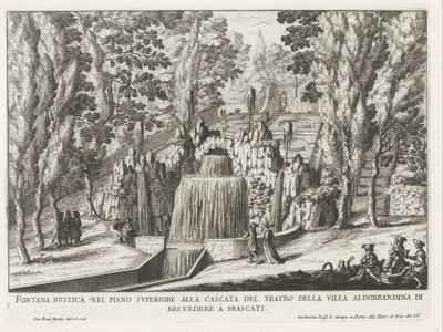 Fontein in de tuinen van de Villa Aldobrandini te Frascati von Giovanni Battista Falda