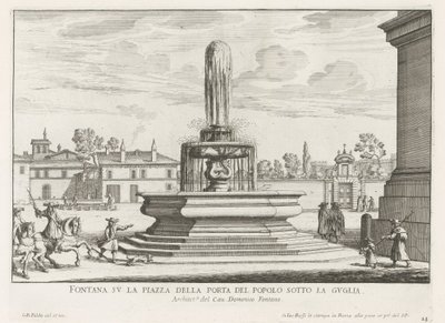 Brunnen auf der Piazza del Popolo in Rom von Giovanni Battista Falda