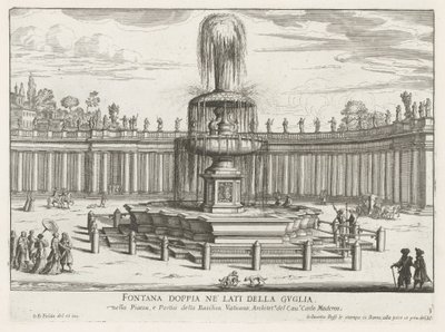 Brunnen auf dem Petersplatz im Vatikan von Giovanni Battista Falda