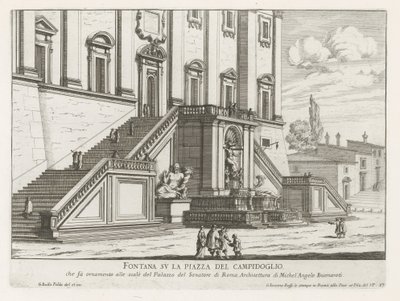 Brunnen vor dem Palazzo Senatorio auf dem Kapitol in Rom von Giovanni Battista Falda