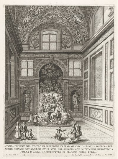 Stanza dei Venti in den Gärten der Villa Aldobrandini in Frascati von Giovanni Battista Falda