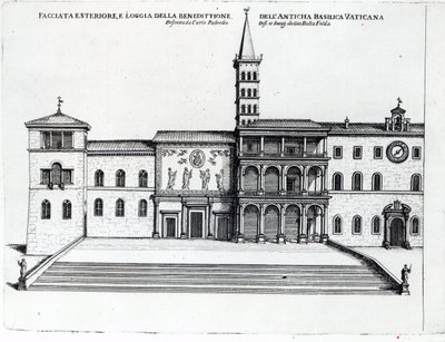 Die Benediktionsloggia der alten Vatikanbasilika von Giovanni Battista Falda