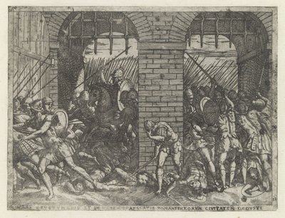 Römische Soldaten stürmen Crustumerium von Giovanni Battista Fontana