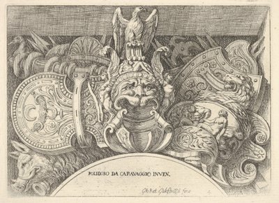 Tafel 4: Trophäen römischer Waffen von Dekorationen über den Fenstern im zweiten Stock, 1656-58 von Giovanni Battista Galestruzzi