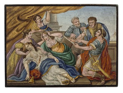 Eine feine italienische Mikromosaik-Plakette von Giovanni Battista Luchini