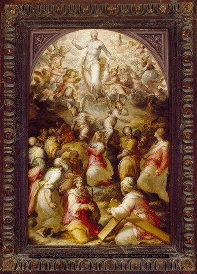 Christus in Herrlichkeit mit den Heiligen Agnes und Helena, 16. Jahrhundert von Giovanni Battista Naldini