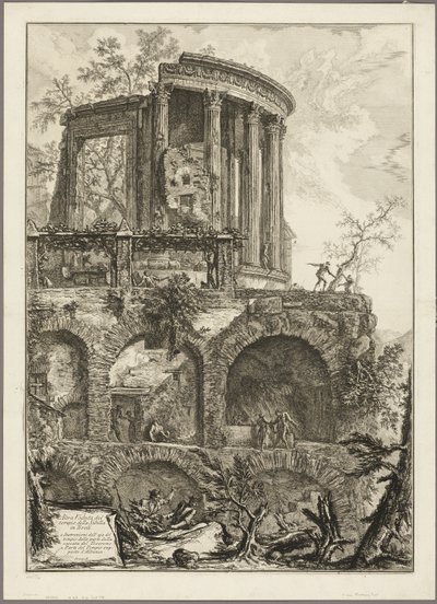 Eine andere Ansicht des Tempels der Sibylle in Tivoli, aus Ansichten von Rom von Giovanni Battista Piranesi