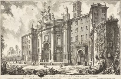 Ansicht der Fassade der Basilika S. Croce in Gerusalemme von Giovanni Battista Piranesi