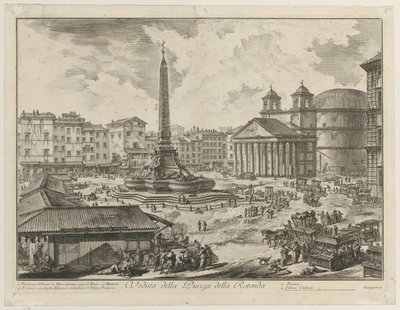 Ansicht der Piazza della Rotonda mit dem Pantheon und dem Obelisken von Giovanni Battista Piranesi
