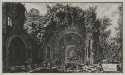 Ansicht der Quelle und der Grotte der Egeria außerhalb der Porta Capena oder der von San Sebastian (aus: Vedute di Roma) von Giovanni Battista Piranesi