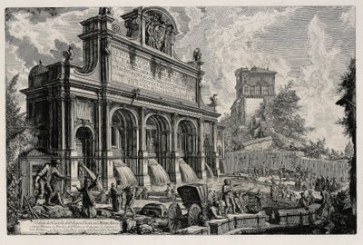 Ansicht des Brunnenkopfes Acqua Paola auf dem Gianicolo (aus: Vedute di Roma) von Giovanni Battista Piranesi
