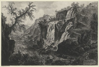 Ansicht des Wasserfalls in Tivoli (aus: Vedute di Roma) von Giovanni Battista Piranesi