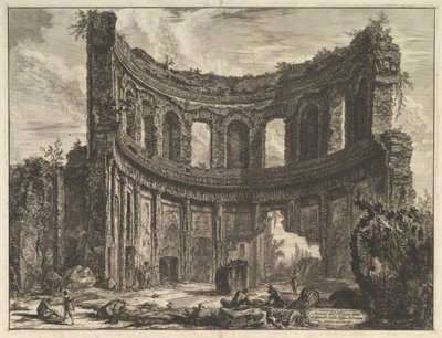 Überreste des sogenannten Apollontempels in der Villa Adriana bei Tivoli (Hadriansvilla. Überreste des kleineren Palastes [ehemals Apollontempel genannt]) von Giovanni Battista Piranesi