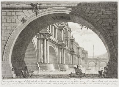 Von Loggien überdachte Brücke und Bögen von Giovanni Battista Piranesi