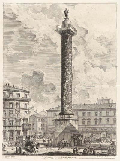 Colonna Antonina (Die Säule des Marcus Aurelius), aus Vedute di Roma (Ansichten von Rom) von Giovanni Battista Piranesi