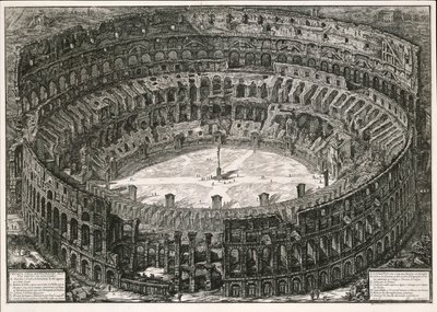 Das Kolosseum in der Vogelschau (aus: Vedute di Roma) von Giovanni Battista Piranesi
