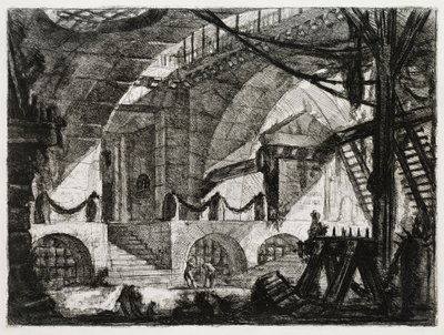 Das Sägepferd (Blatt 12 in: Carceri d