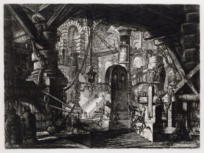 Der Pfeiler mit der Kette (Blatt 16 in: Carceri d