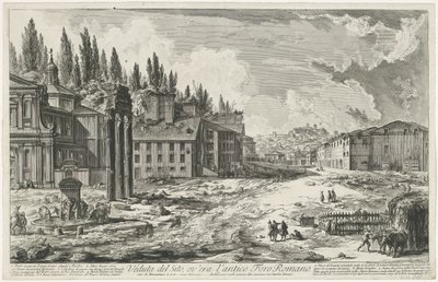 Forum Romanum mit dem Tempel des Jupiter Stator in Rom von Giovanni Battista Piranesi