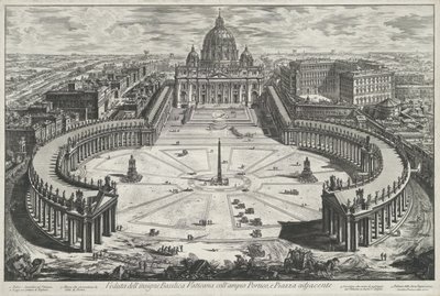 Blick auf den Petersplatz mit dem Petersdom in der Vatikanstadt von Giovanni Battista Piranesi