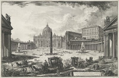 Ansicht des Petersplatzes mit dem Petersdom in der Vatikanstadt von Giovanni Battista Piranesi
