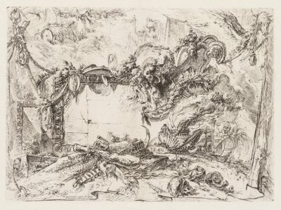 Grotesken: Ruinen mit Schädeln und einer rauchenden Vase von Giovanni Battista Piranesi