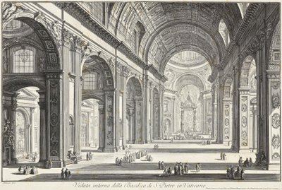 Innenansicht der Petersbasilika im Vatikan von Giovanni Battista Piranesi