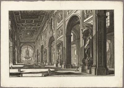 Innenansicht der Basilika St. Johannes im Lateran, aus Ansichten von Rom von Giovanni Battista Piranesi