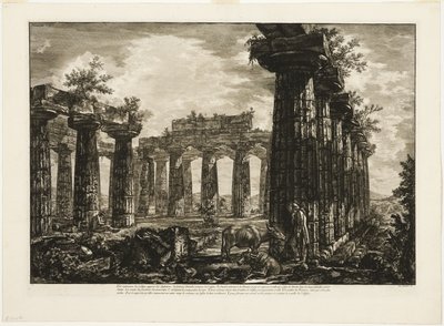 Innenansicht des sogenannten College des Anfictions, aus Verschiedene Ansichten von Paestum von Giovanni Battista Piranesi