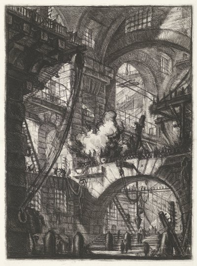 Kerker mit rauchendem Feuer Kerkers (Serientitel) von Giovanni Battista Piranesi