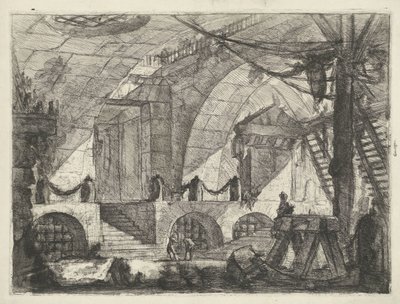 Kerker mit Sägebock von Giovanni Battista Piranesi
