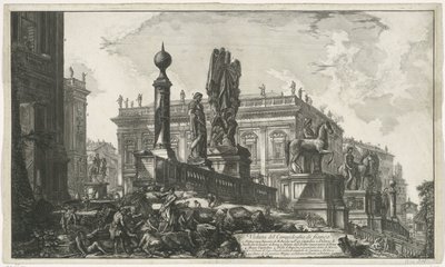 Piazza del Campidoglio von links gesehen von Giovanni Battista Piranesi