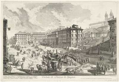 Piazza di Spagna in Rom Gesichter von Rom Veduten von Rom gezeichnet und gestochen von Giambattista Piranesi, Architekt aus Venedig (Serie) von Giovanni Battista Piranesi