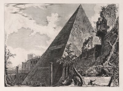 Pyramide des C. Cestius, aus Vedute di Roma (Ansichten von Rom) von Giovanni Battista Piranesi