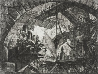 Gefangene auf einer vorspringenden Plattform von Giovanni Battista Piranesi