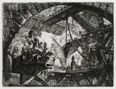 Gefangene auf einer vorspringenden Plattform von Giovanni Battista Piranesi