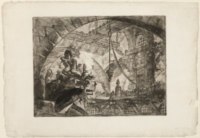 Gefangene auf einer vorspringenden Plattform, Platte 10 aus Imaginary Prisons von Giovanni Battista Piranesi
