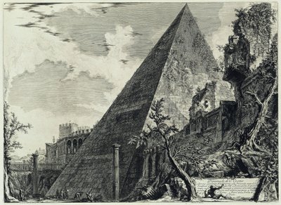 Pyramide des Gaius Cestius (aus: Vedute di Roma) von Giovanni Battista Piranesi
