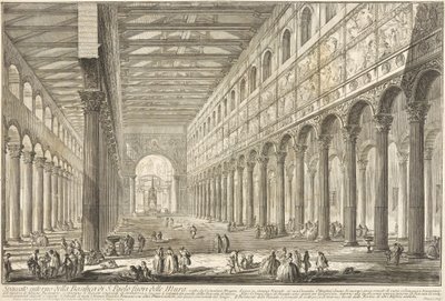 Schnitt durch das Innere der Basilika Sankt Paul vor den Mauern von Giovanni Battista Piranesi