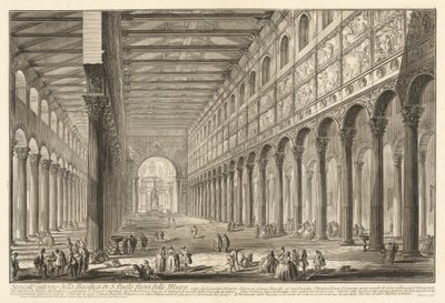 Querschnitt des Inneren der Basilika S. Paolo fuori delle Mura von Giovanni Battista Piranesi