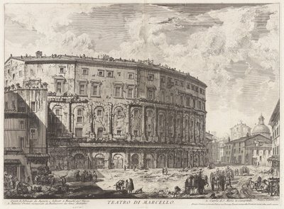 Teatro di Marcello. Questo fu fabricato da Augusto, e dedicato a Marcello suo Nipote, aus Vedute di Roma (Ansichten von Rom) von Giovanni Battista Piranesi