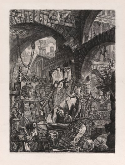 Der Mann auf dem Foltergestell, Platte 2 aus Carceri d von Giovanni Battista Piranesi