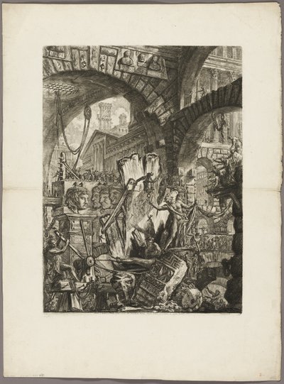 Der Mann auf dem Foltergestell, Platte 2 aus den imaginären Gefängnissen von Giovanni Battista Piranesi