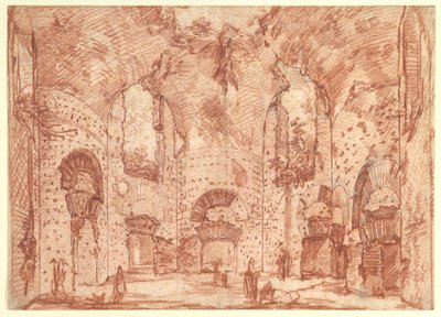 Der achteckige Raum in den kleinen Bädern der Villa Hadrian (Tivoli) von Giovanni Battista Piranesi