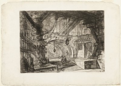 Der Pier mit Ketten, Platte 16 aus Imaginäre Gefängnisse von Giovanni Battista Piranesi