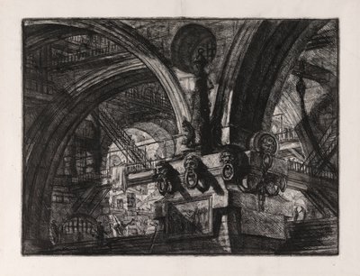 Der Pier mit einer Lampe, Platte 15 aus Carceri von Giovanni Battista Piranesi