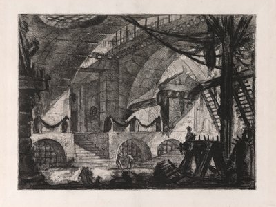 Die Sägepferd, Platte 12 aus Carceri d von Giovanni Battista Piranesi