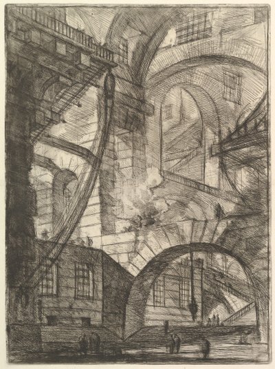 Das rauchende Feuer, aus Carceri d